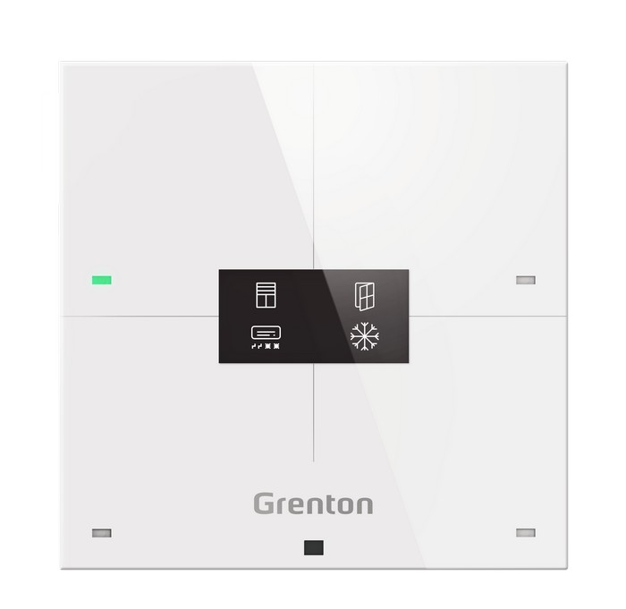 Smart panel Grenton / 4 pola dotykowe / wyświetlacz OLED / TF-Bus / biały szklany front